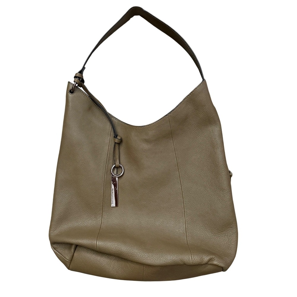 Vince Camuto Hobo Bag Womens Large Utility Green Pebbled Leather Lesli Shoulder